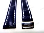 Replica breitling watch straps Blue Real Leather Strap 24mm